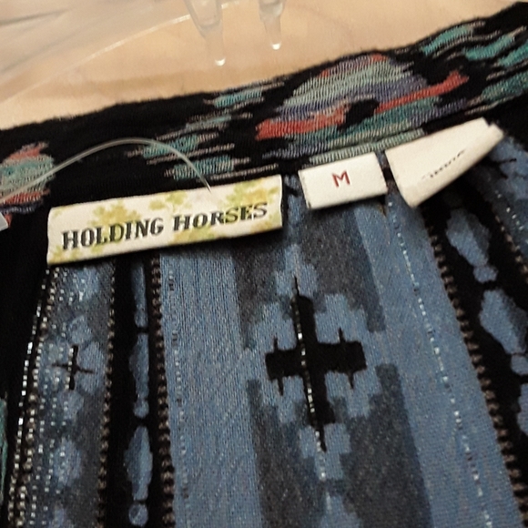 Anthro Holding Horses blue western boho dress M - Picture 7 of 15